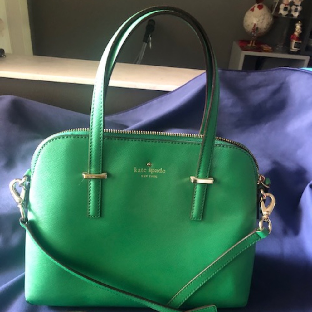 Kate Spade Med Dome Satchel- Green refine leather